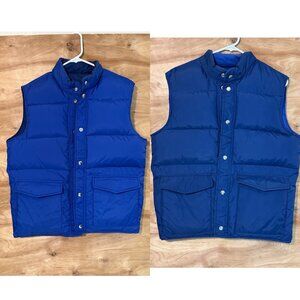 St. Moritz Reversible Down Vest Puffer Dark Lt Blue Ski Sz  Med Feather Pockets
